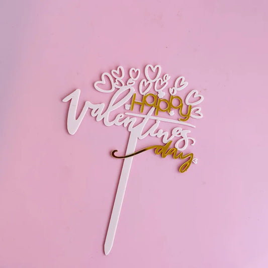 INS 14 Style Happy Valentine's Day Acrylic Cake Toppers Red Love Valentine's Day Cake Topper for Valentine's Day Party Gifts