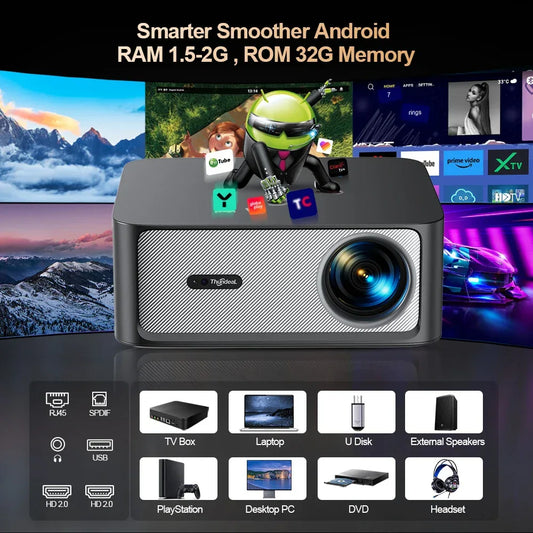 ThundeaL 3000Ansi 4K Full HD Projector TD98Pro 2G 32G Home Theater WiFi Android Portable Samrt TV Cinema TD98 Pro Beam Projector by PDG ibma