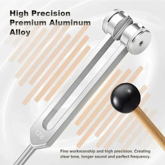 128 /512Hz Chakra Healing MassageTuning Fork Set,Aluminum Alloy Tuning Forks Used for Sound Therapy Yoga Meditation Accessory by PDG ibma