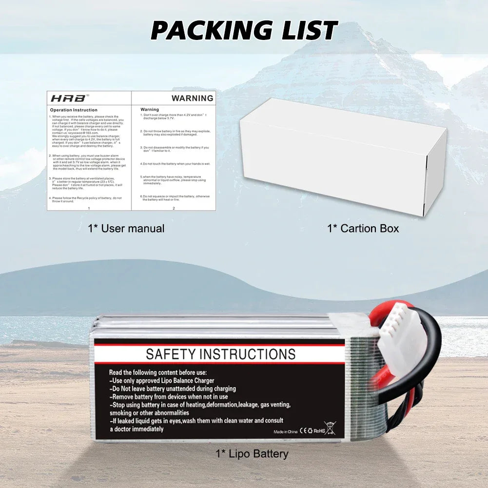 HRB 14.8V 1500mah Lipo 4S 100C RC Battery with XT60 Connector for RC Airplane fpv drones rc car truck tack RC Boat