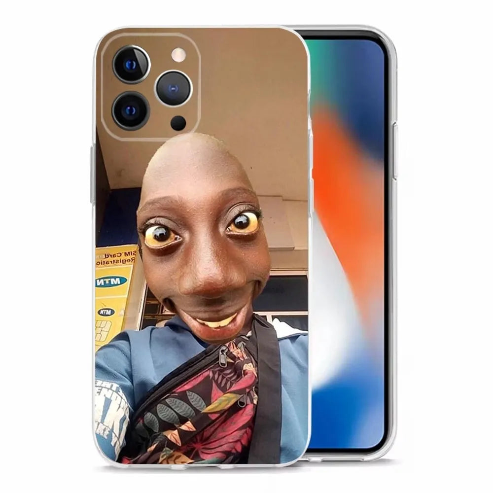 Ugly Man Funny Phone Case For iPhone 15,14,13,12,11 Plus,Pro,Max,XR,XS,X,7,8 Plus,SE,Mini Transparent Shell