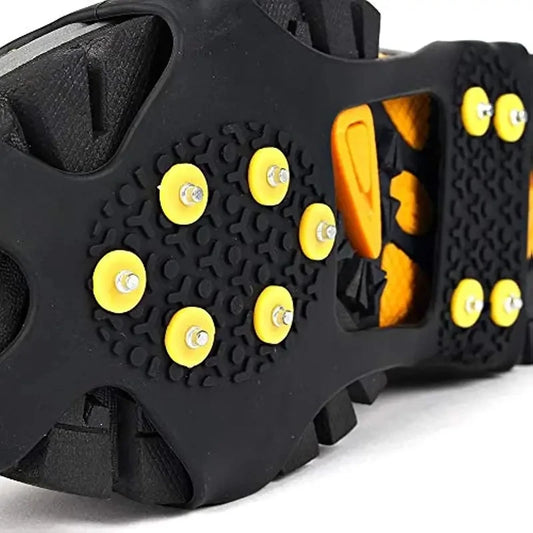 2pcs 10 Steel Studs Crampons Snow Grips Cleats for Ice and Snow Anti-Slip Rubber Traction Cleats Hiking Walking Climbing Jogging by PDG ibma