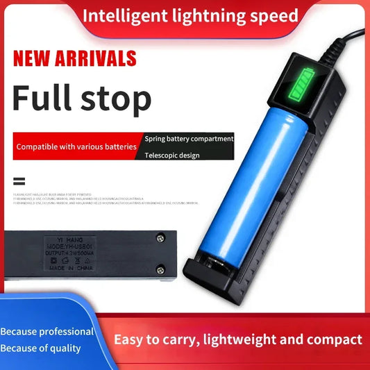 18650 Battery Charger 1/2/4 Slots Dual 18650 Charging 3.7V Rechargeable Lithium Battery USB Charger For 16340 14500 18650