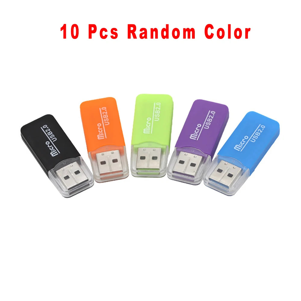 Random color Portable Mini USB 2.0 TF micro SD memory card reader high speed TF adapter for PC laptop computer vehicle speaker