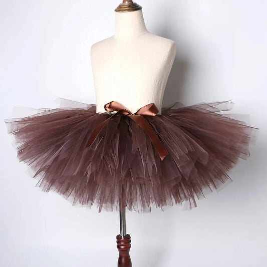 Ensemble jupe tutu ours brun pour bébé fille, déguisements de Noël et d'Halloween, jupes animaux, tutus pour anniversaire et danse (0-14 ans).