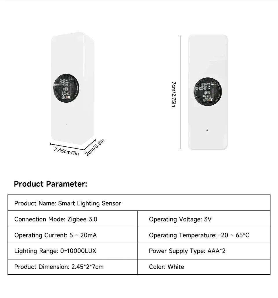 Tuya ZigBee Light Sensor Luminance Sensor Illumination Brightness Detector Home Automation with Smart Life Device Linkage Tuya