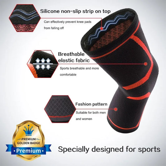WOSWEIR-1 PC Elastic Knee Pads Nylon Sports Fitness Kneepad Fitness Gear Patella Brace Running Basketball Volleyball Support