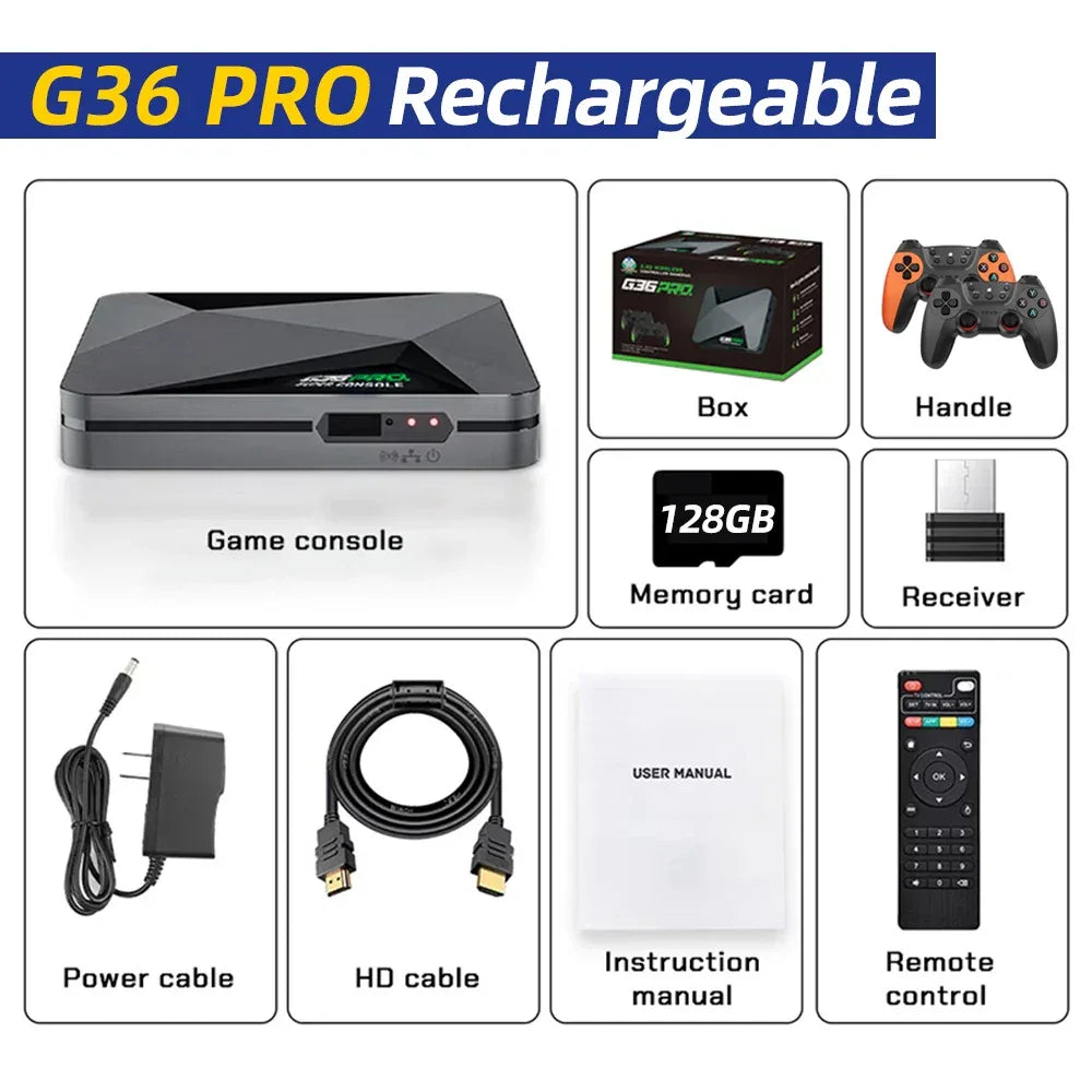 Super Console G36 Pro ultra128G Retro Video Game Console with 60000+ Games for MAME/PS1/PSP/DC Retro Kid Gift Game Console 4K HD