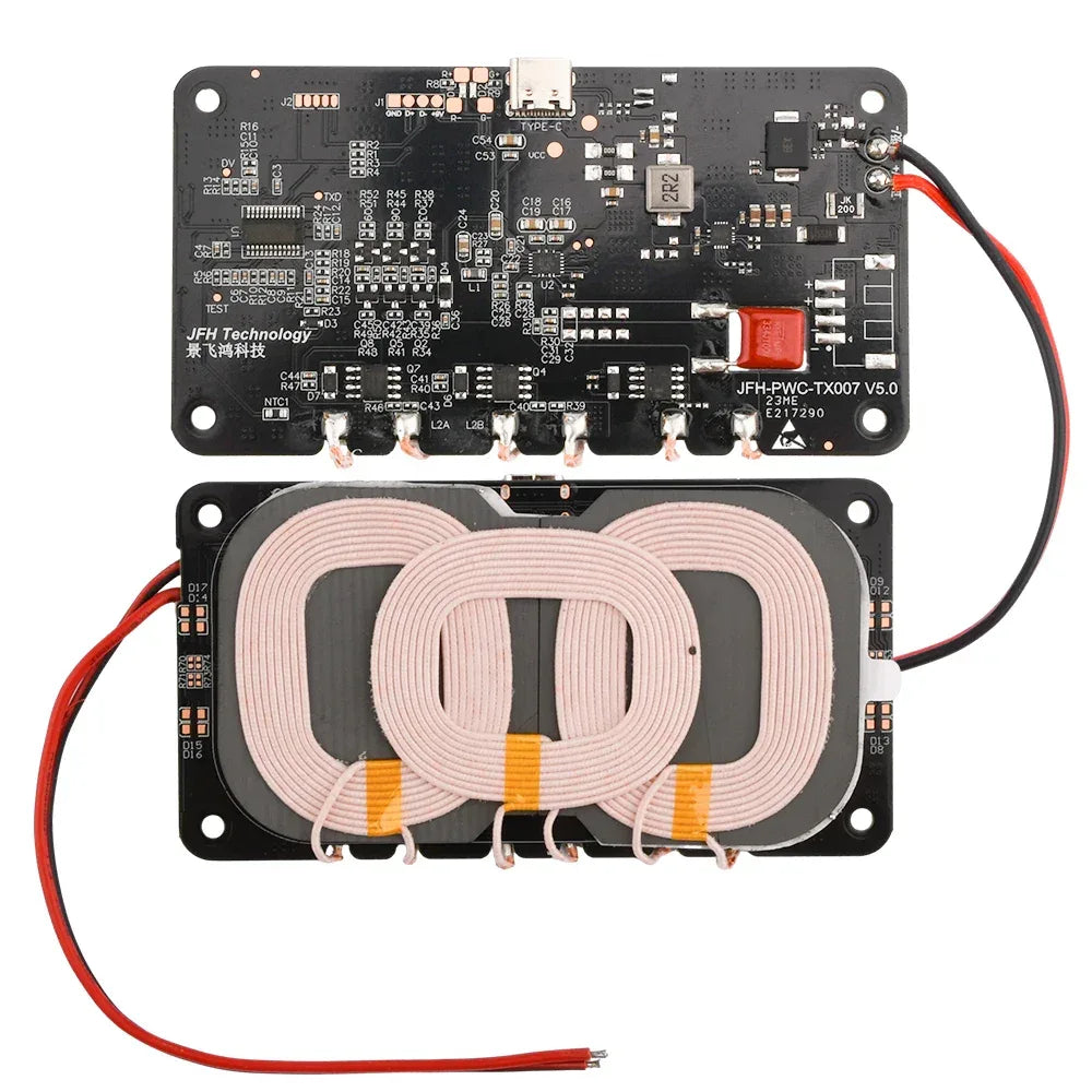 Wireless Car Charger 3 Coil Motherboard pcba 15W Fast Charging high-Power Wireless Charger Transmitter Module 12V-24V Input