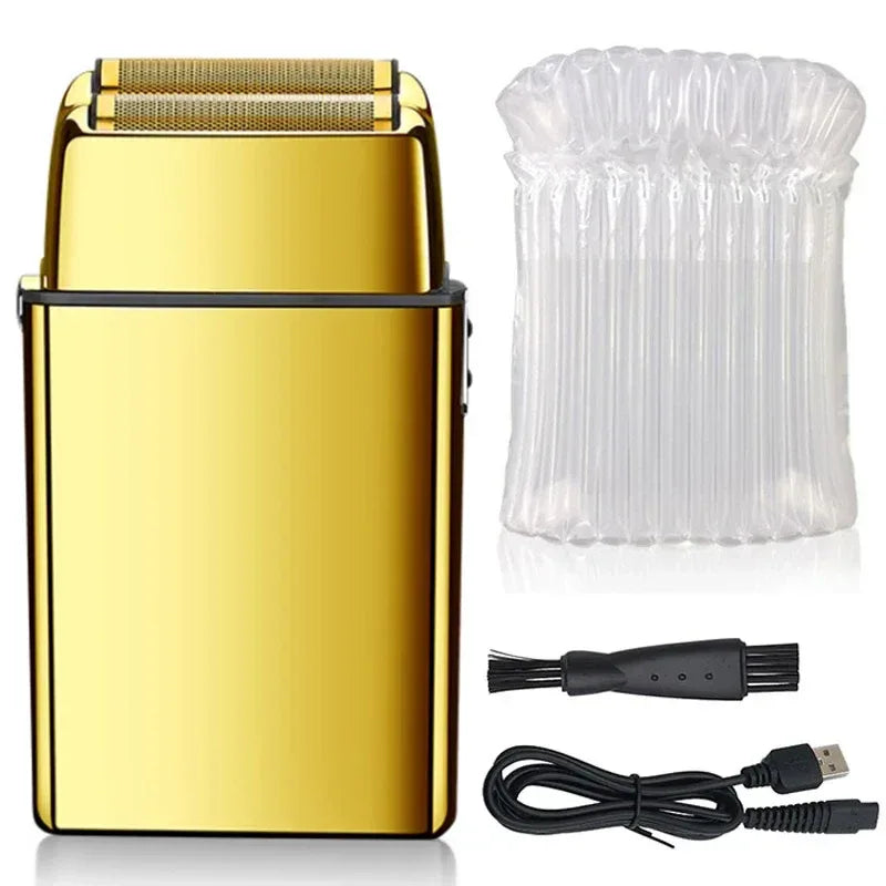 Rechargeable Metal Barber Hair Beard Electric Shaver For Men Electric Razor Bald Head Shaving Machine Finishing Tool