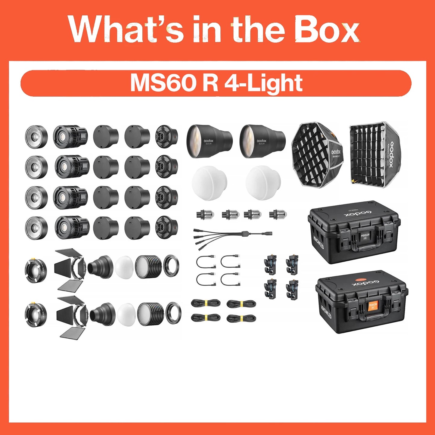 Godox MS60R RGB MS60Bi Bi-Color LED Light For Film, Broadcast & Video Production - KNOWLED Series