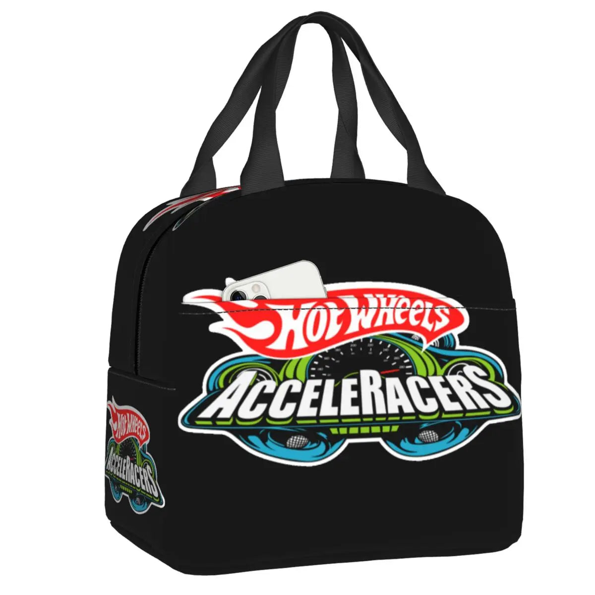 Custom Hot Wheels For Fans Thermal Insulated Lunch Bag Cartoon Sport Car Portable Lunch Container Travel Multifunction Food Box