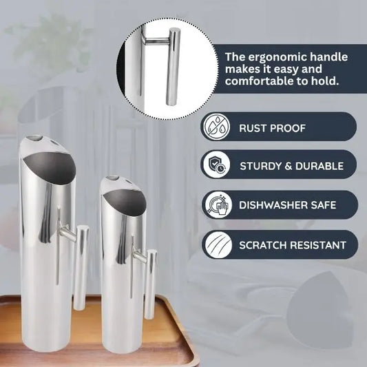 2ltr Direct Factory Sale Stainless Steel Water Jug Beer Ice Tea Cold Beverages Straight Side Handles Cool Water Pitcher