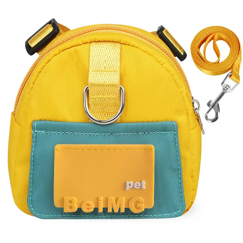 Pet Self Backpack Pet Self-backpack Cartoon Dog Chest Small Schoolbag Cat Dog Outdoor Travel Dog Backpack Pet Supplies Wholesale