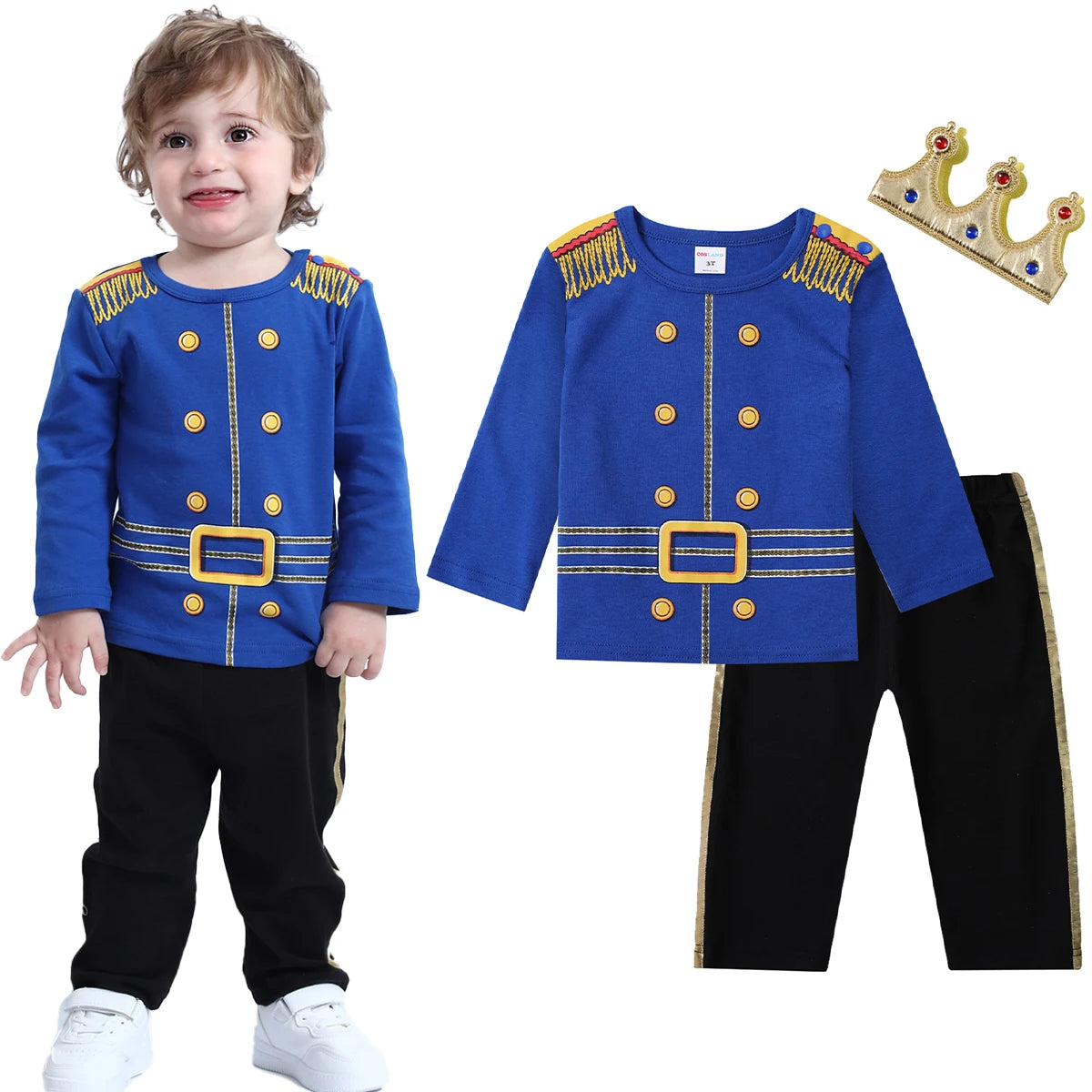 Todder Boys Prince Charming Costume Halloween Fireman Clothes Infant Photography Clothing Baby Carnival Cosplay Striped Prisoner