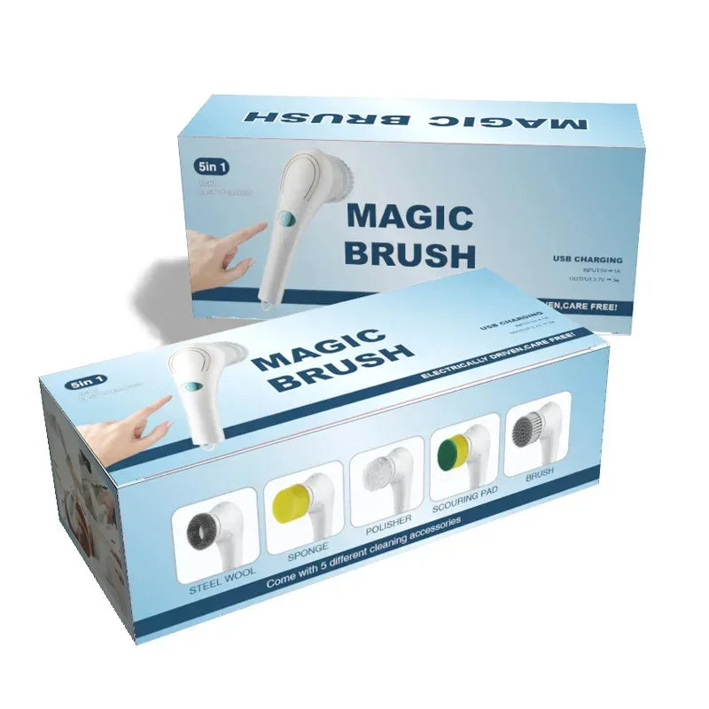 Multifunction Electric Cleaning Brush, Kitchen Dryer, Dishwasher Tool, Bathroom Wash, USB Charging, 5 in 1