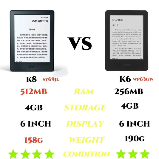 Original Kindle 6th 8th Used Ebook E Book Eink E-ink Reader Touch Wifi Ereader No Light Better Than Kobo E-readered