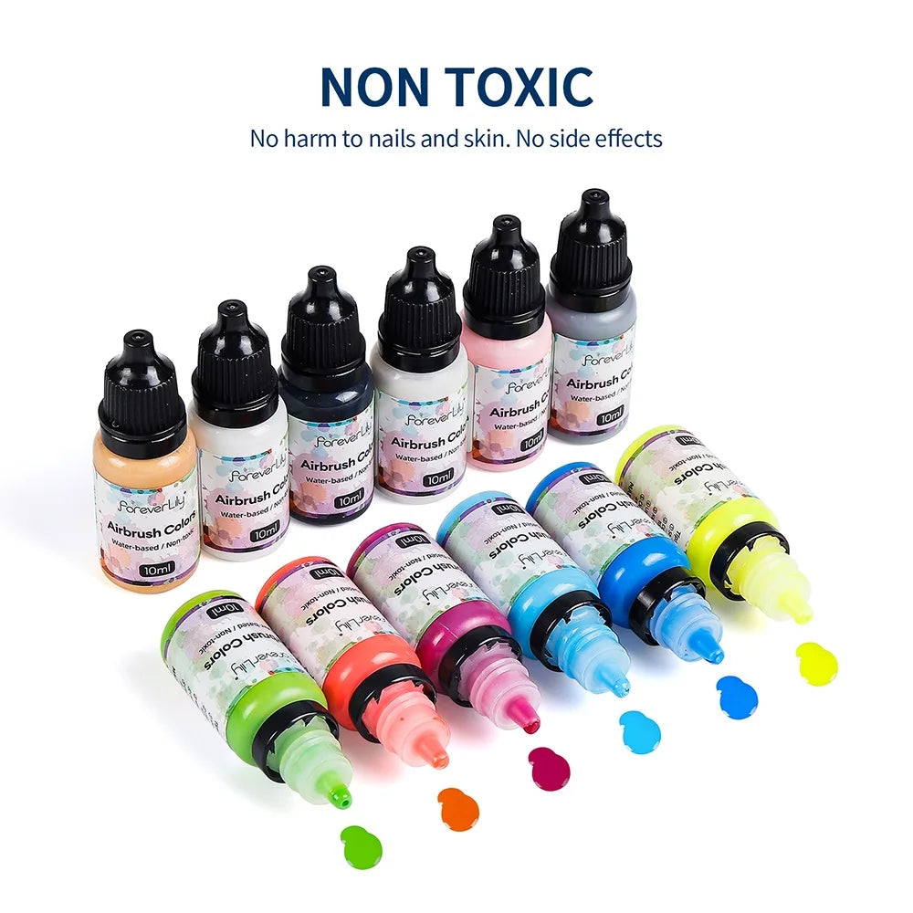 12pcs Nail Polish Paint Airbrush Nail Ink Use For Airbrush Spray Gun Color Painting Stencil Making Hollow Pattern Nail Art Tools