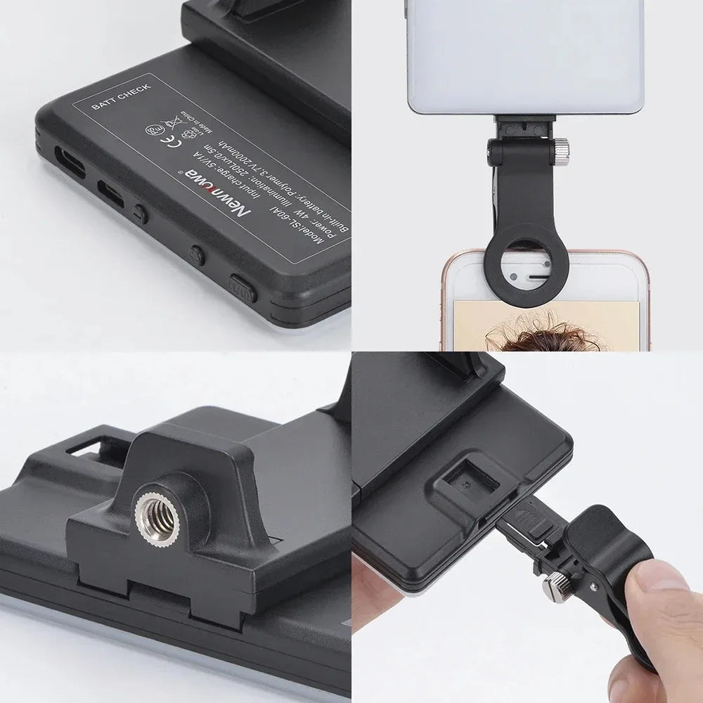 Mobile Phone Fill Light 3 Modes Adjustable Type-C USB Dual Port Charging Fill Lamp For Live Streaming Selfie Video Conferencing
