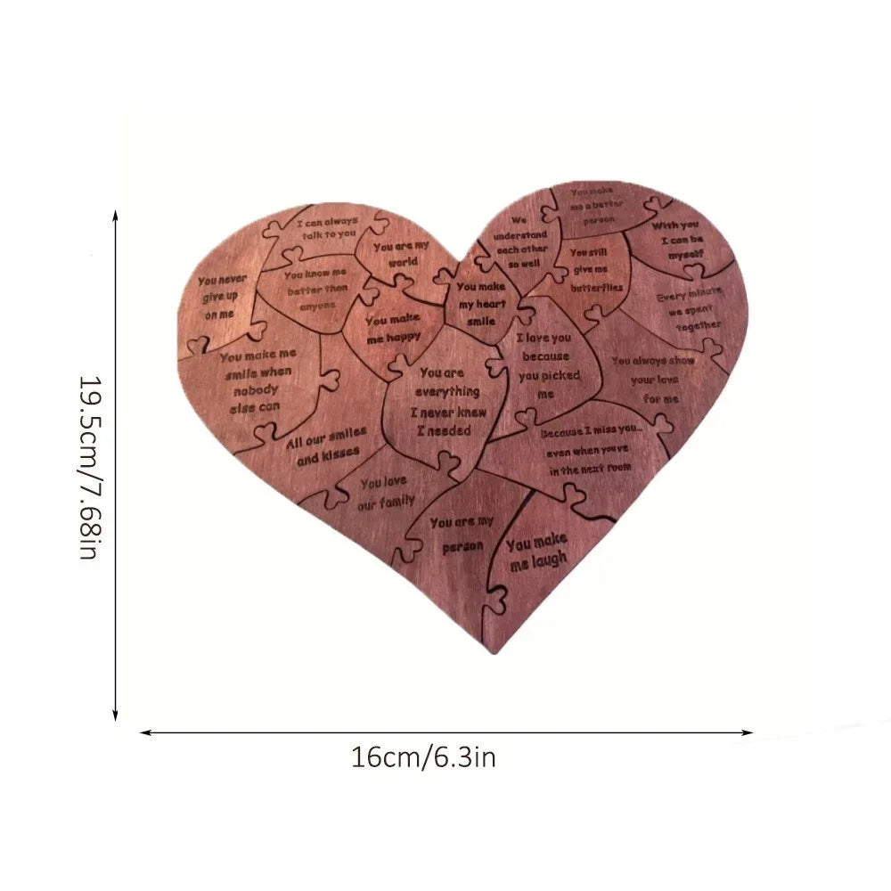 1 Box Valentine's Day Love Puzzle Anniversary Gift Wooden 20 Reasons To Love You Puzzle Wedding Party Valentine's Day Gift
