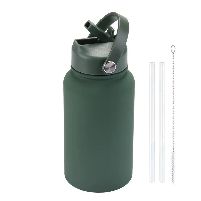 PuraCool Personalised Water Bottle 650ml/22oz Insulated Thermos Customised Tumbler Flask with Straw