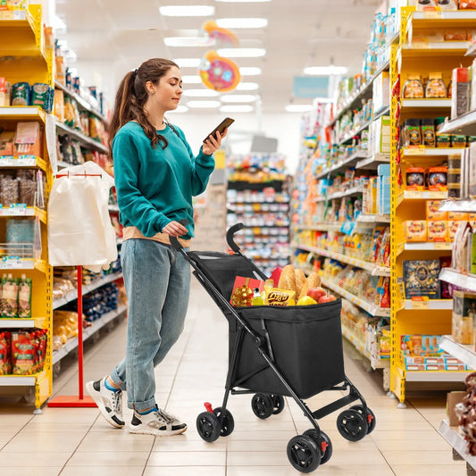 Multifunctional Cart Folding Portable Durable Lightweight Market Purchase Bag Trolley,Pet Stroller,For Picnic