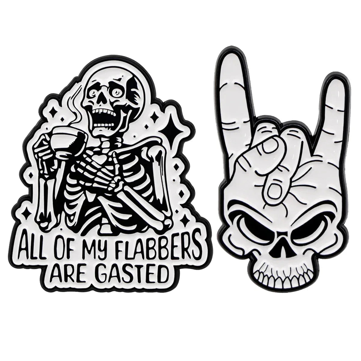 Skeleton Enamel Pin Punk Brooch Pines Lapel Pins Badge on Backpack Clothing Accessories Gothic Jewelry Halloween Gifts