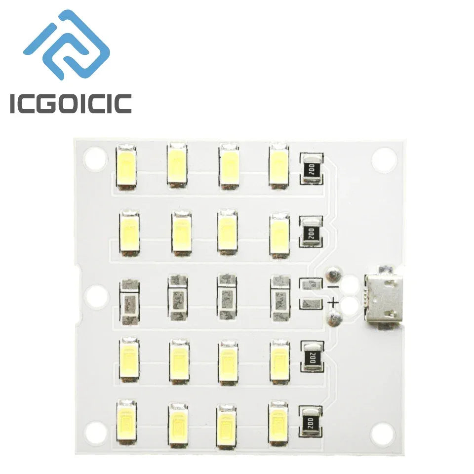 5730 SMD LED Light Panel 5V 450mA Micro USB Powered for Emergency Night Lamp Mobile Charger