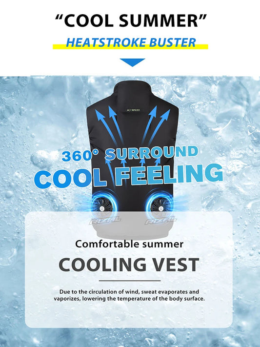 2026 Must-have Fan Vest Wearable Cooling vest Air-conditioned Clothes Breathable for Daily Commute Hiking Fishing Camping
