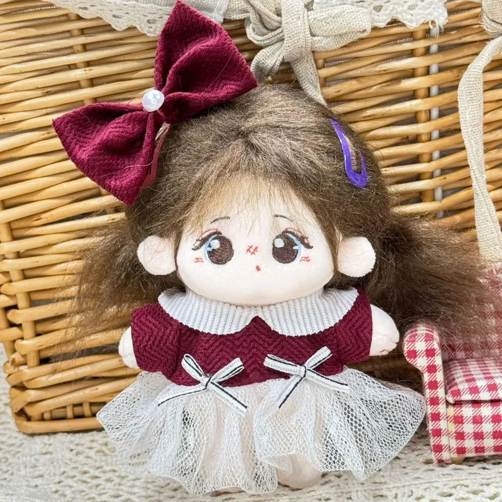 10cm Cotton Doll Clothes Prince Set Autumn Winter Style Starfish Body Wearable Plush Doll Change Retro Skirt Overalls Set