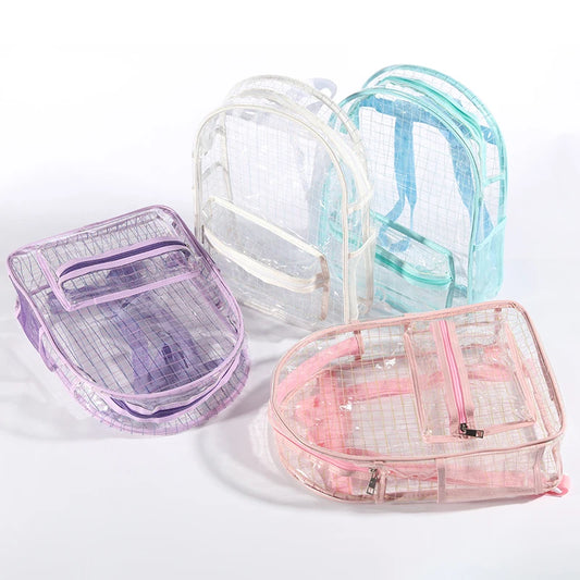 Transparent PVC Student Durable Lightweight Backpacks Used for Learning, Travel and Outdoor Activities by PDG ibma