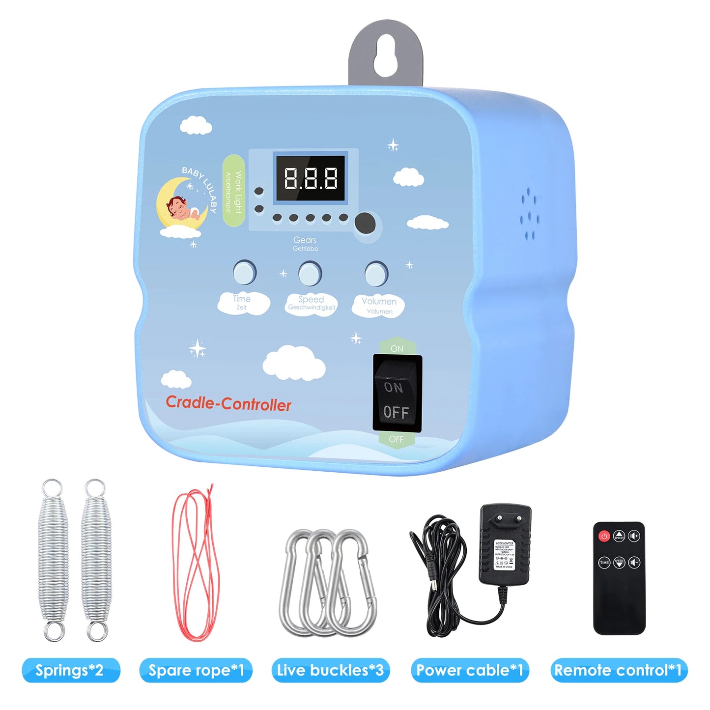 Electric baby swing craddle controller with 2pc spring remote control, motor spring cradle Electric with adjustable timer