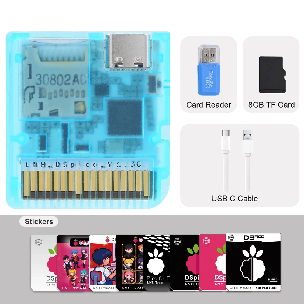 Chiscart DSpico USB C Version Game Cartridge For NDS NDSL DSi 3DS Consoles