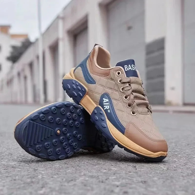 Men's Breathable Low-Top Dad Shoes with Thick Sole Comfortable Running Sneakers Korean Style Spring Season Sport Shoes