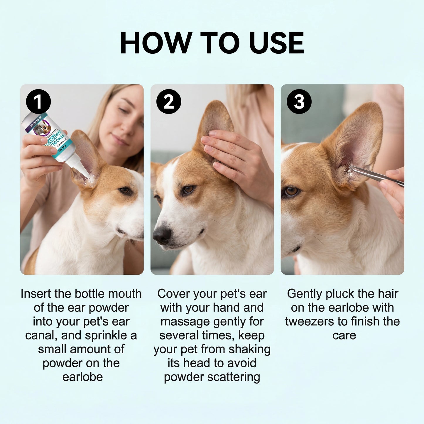 Pet Ear Cleaning Powder for Dogs and Cats Professional Ear Hair Plucking Powder Relieve Itching Keep Dry Pet Ear Care Supplies