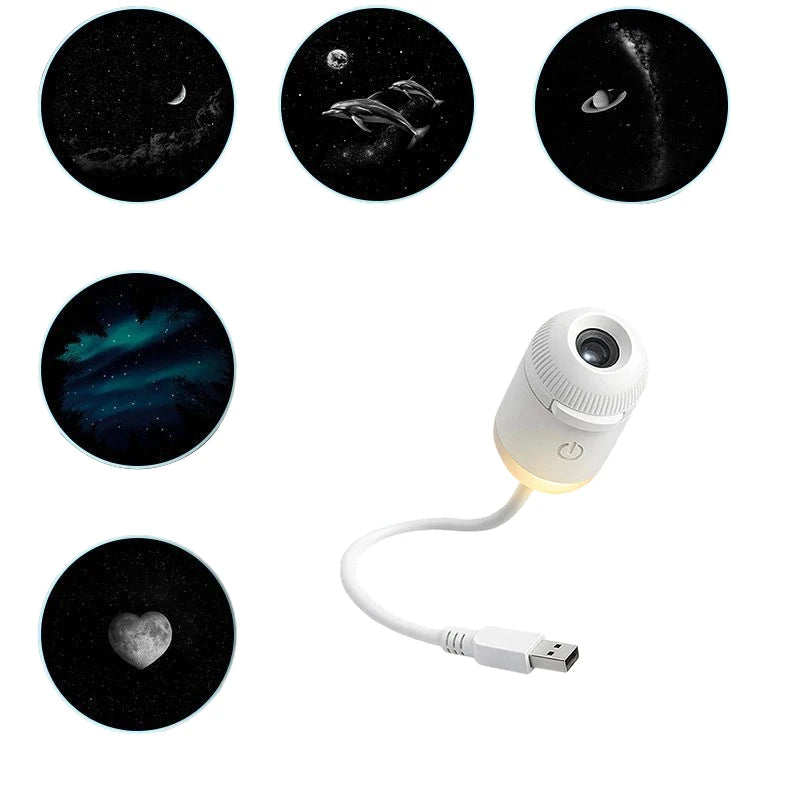 Mini Star Projector Night Light Starlight Atmosphere Lamp with Eye Protection for Bedroom Ceiling USB Rechargeable Aurora Light