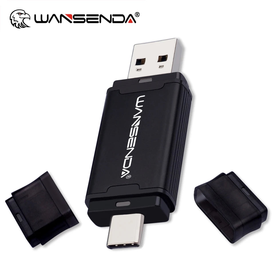 WANSENDA 128GB TYPE C USB 3.0 Flash Drive Pen Drive 32GB 64GB 256GB 512GB High Speed Pendrive for HUAWEI TYPE-C Mobile/PC