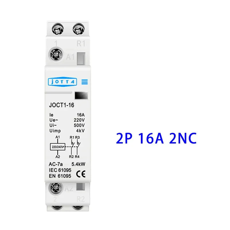 2P 16A/20A/25A 220V/230V 50/60Hz Din Rail Household AC Contactor 1NO 1NC/2NO/2NC For Smart Home