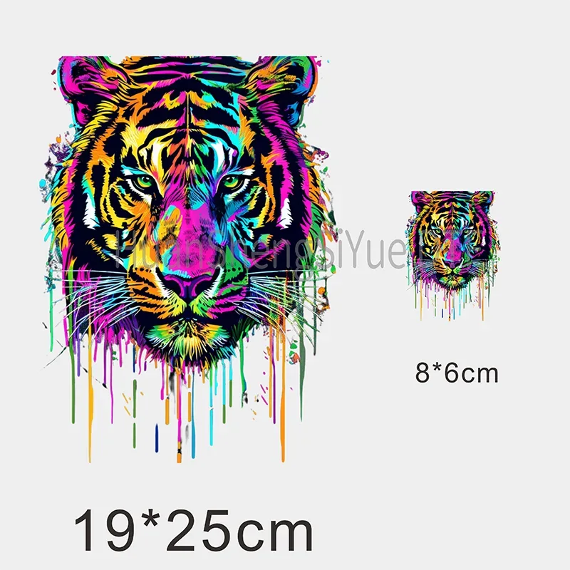Color Fluid Painting Ironing Sticker Clothes DTF Fashion T-shirt Hoodie DIY Jacket Patch Hot Paste Paper Waterproof