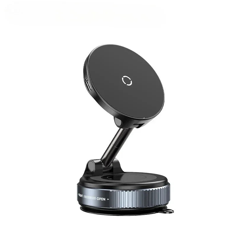 360° Rotation Vacuum Suction Cup For iPhone 12-17 Series Fast Charging Super Strong Magnetic Car Wireless Charger Phone Holder