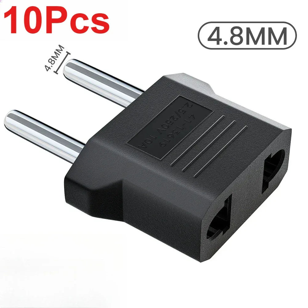 3/5/10Pcs US to EU Converter Plug 4mm/4.8mm Electrical Socket Plugs Adapters American China Europe Plug Adapter Converter Socket