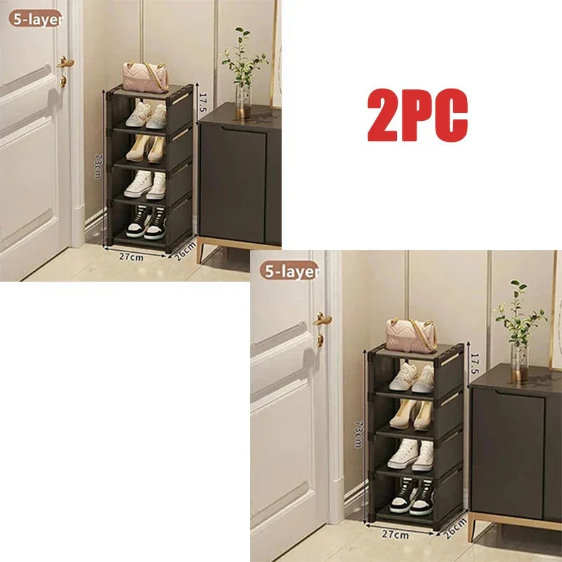 Multiple Layers Shoe Organizer Shoe Rack Organizer Space Saving Rack For Wall Corner Stackable Shelf Adjustable Saving Cabinet