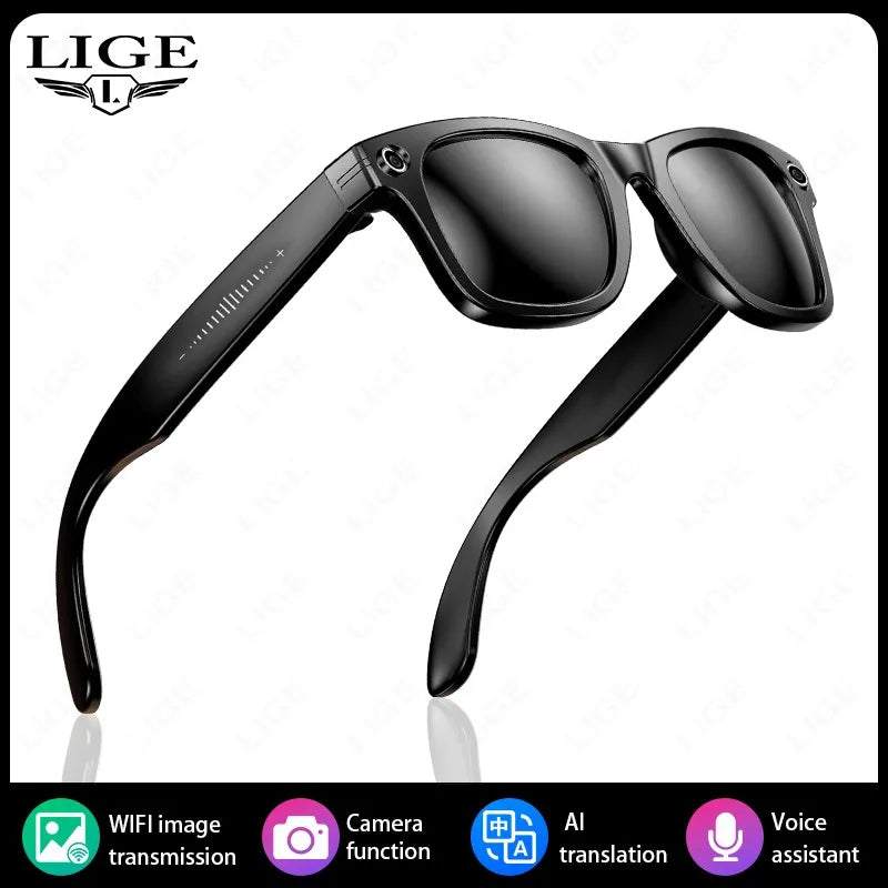 Lunettes intelligentes 8 mégapixels, enregistrement vidéo, reconnaissance photo IA, traduction de réponses, batterie 270 mAh, étanche IP65, Bluetooth
