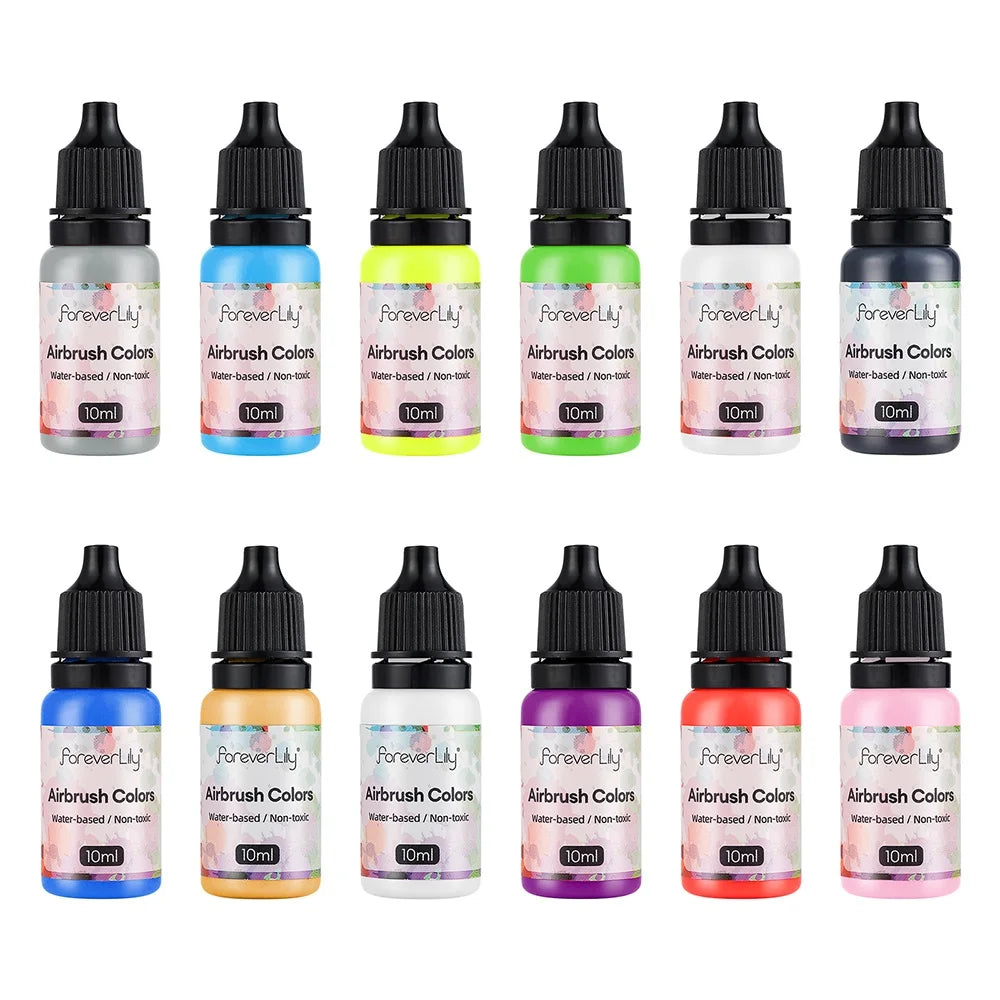 12pcs Nail Polish Paint Airbrush Nail Ink Use For Airbrush Spray Gun Color Painting Stencil Making Hollow Pattern Nail Art Tools