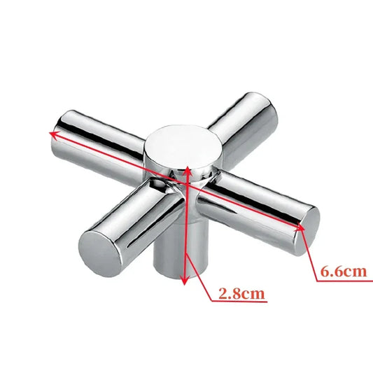 Cross Faucet Handle Knob Zinc Alloy Handwheel Universal Hot Cold Sink Taps Switch For Kitchen Bathroom Tap Replacement Parts