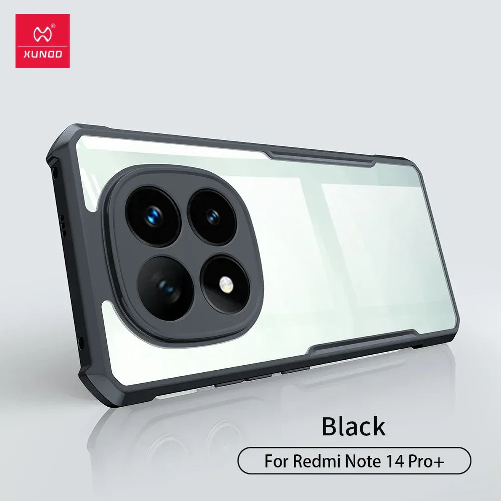 Xundd Phone Case For Xiaomi Redmi Note 14 Pro Shockproof Bumper Protective Cases Luxury Plain Transparent Cover,For Redmi Note14