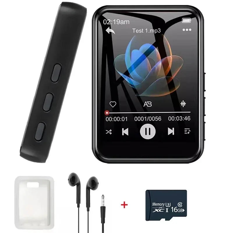 8-128GB MP3 Music Player Full Screen Touch MP4 Bluetooth Built-in Speaker Portable HiFi Music Player Video Playback recording