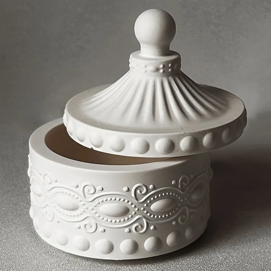 Gem Storage Box Silicone Mold DIY Concrete Round Bottle Making Mold, Used For Candle Cups, Jewelry Boxes, Vases, Fragrance Cups by PDG ibma
