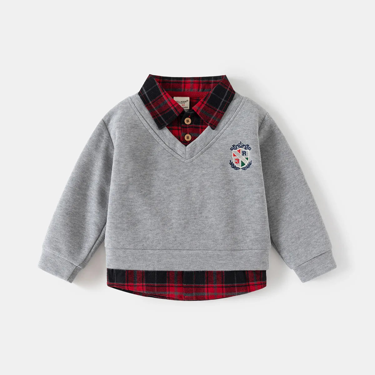 Fashion Boys Shirts Sweatshirts Turndown Collar Kids Tops Outfits Long Sleeve Children's Clothes
