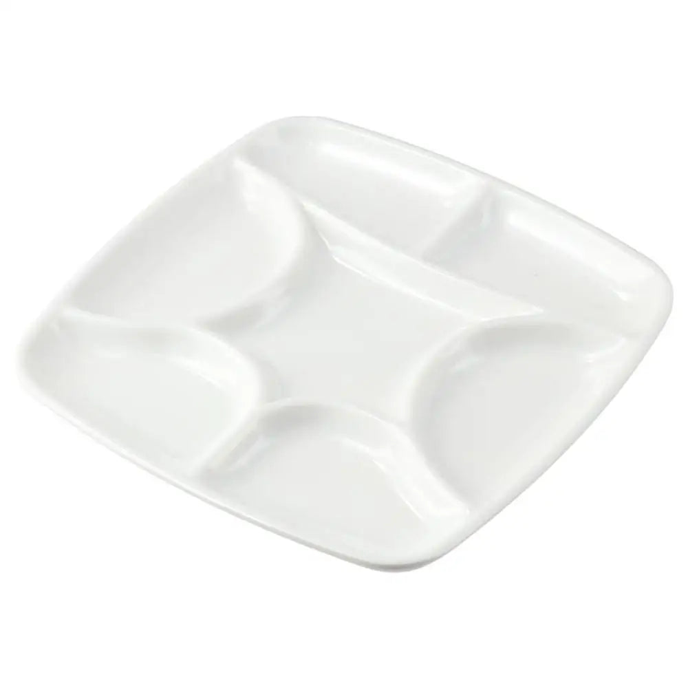 7-Will Square Paint Palette,White Ceramic Artist Paint Palette for Watercolor Painting, Palette Oil Painting